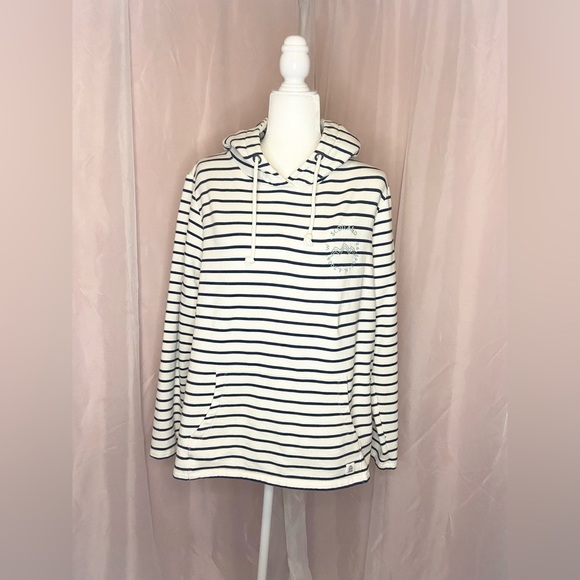 Fat Face Sally Stripe Hoodie Front Pocket w/ Scotland Nautical Embroidery BB138 - Picture 8 of 14